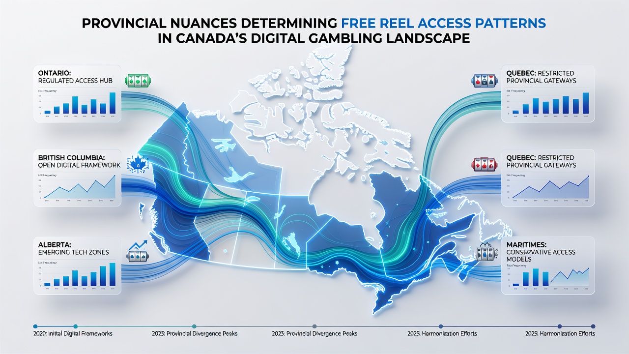 Infographic showing data trends in provincial free reel access across Canada