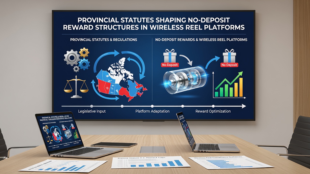 Mobile device displaying regulated no-deposit bonus screens for wireless reel platforms